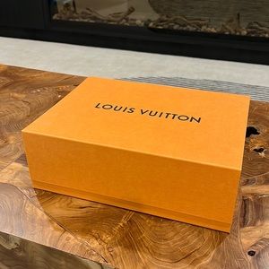 Two Empty Orange Authentic Louis Vuitton Boxes